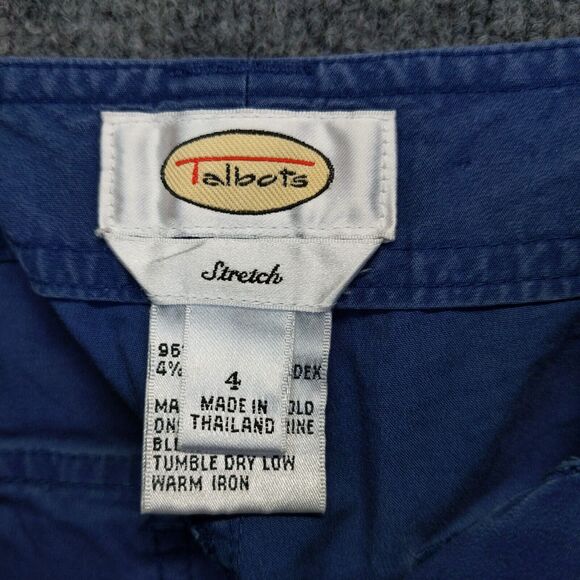 Talbots Womens Stretch Chino Shorts Blue Size 4 Slash Pockets Cotton - Picture 12 of 13